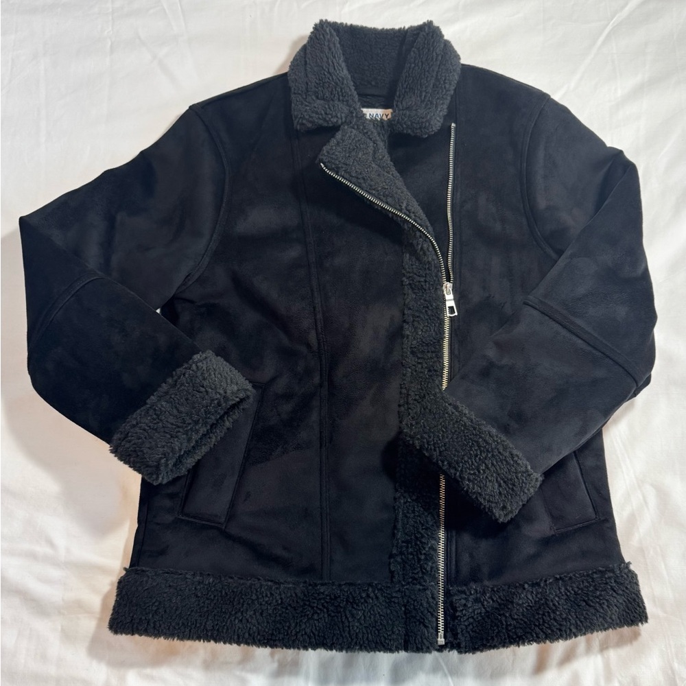 Old Navy Black Sherpa Lined Jacket NWT Women’s Xtra Small